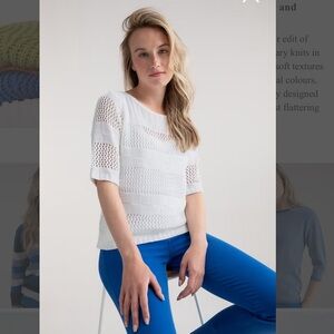 NWT Crochet White Knit Sweater